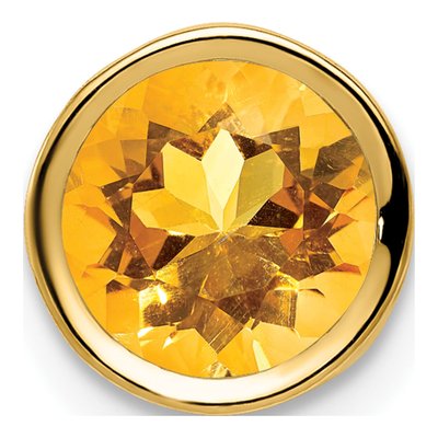 14K Yellow Gold Citrine Bezel Slide Pendant