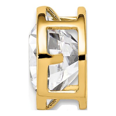 14K Yellow Gold CZ Bezel Slide Pendant – view 2