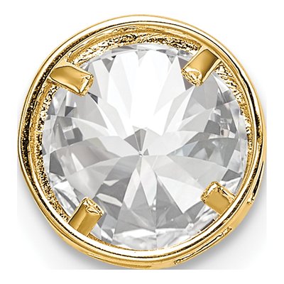 14K Yellow Gold CZ Bezel Slide Pendant – view 3