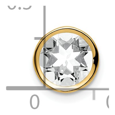 14K Yellow Gold CZ Bezel Slide Pendant – view 4