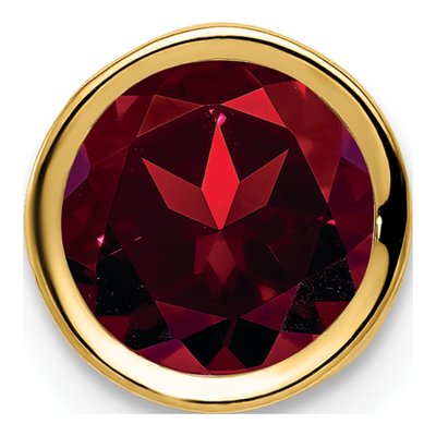 14K Yellow Gold Garnet Round Bezel Slide Pendant