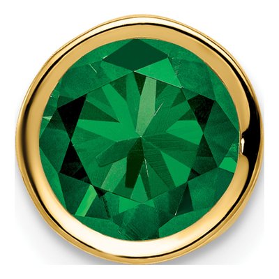 14K Yellow Gold Lab-Created Helenite Mount St Helens Bezel Slide Pendant