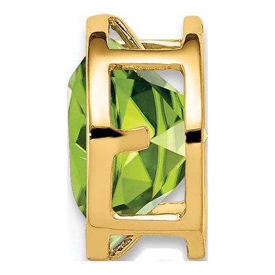 14K Yellow Gold Peridot Bezel Slide Pendant – view 2