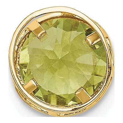14K Yellow Gold Peridot Bezel Slide Pendant – view 3