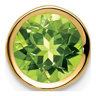 14K Yellow Gold Peridot Bezel Slide Pendant