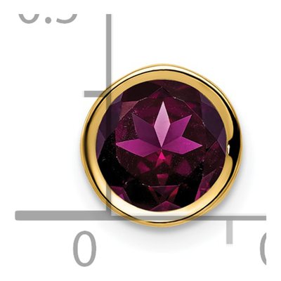 14K Yellow Gold Rhodolite Garnet Bezel Chain Slide – view 2