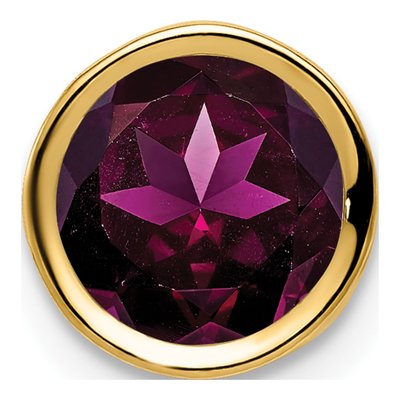 14K Yellow Gold Rhodolite Garnet Bezel Slide Pendant