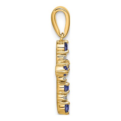 14K Yellow Gold 1/20 ct tw Sapphire Diamond Cross Pendant – view 2