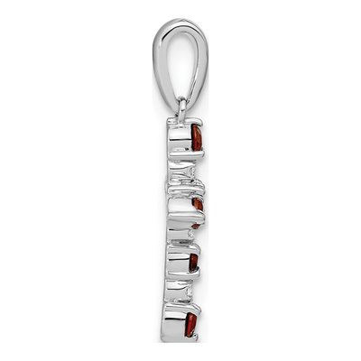 14K White Gold 1/20 ct tw Garnet & Diamond Cross Pendant – view 2