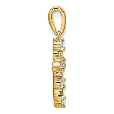14K Yellow Gold 1/20 ct tw Topaz Diamond Cross Pendant – view 2