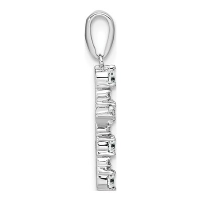 14K White Gold 1/20 ct tw Topaz Diamond Cross Pendant – view 2