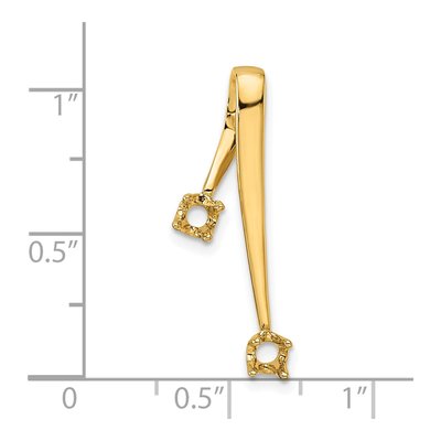 14K Yellow Gold Two-Stone Slide Slide Mounting – view 4