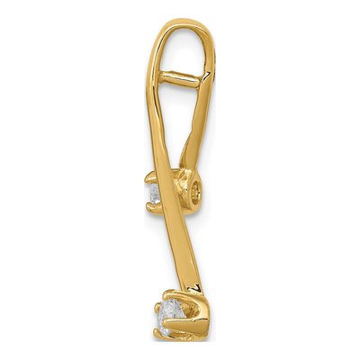 14K Yellow Gold 1/5 ct tw Diamond Two-Stone Slide Pendant – view 2