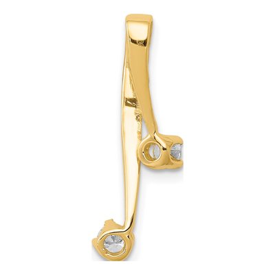 14K Yellow Gold 1/5 ct tw Diamond Two-Stone Slide Pendant – view 3