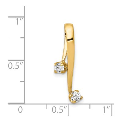 14K Yellow Gold 1/5 ct tw Diamond Two-Stone Slide Pendant – view 4
