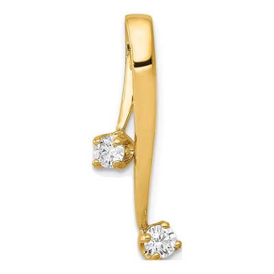 14K Yellow Gold 1/5 ct tw Diamond Two-Stone Slide Pendant