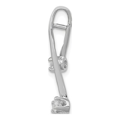 14K White Gold 1/5 ct tw Diamond Two-Stone Slide Pendant – view 2