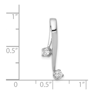 14K White Gold 1/5 ct tw Diamond Two-Stone Slide Pendant – view 3