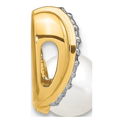 14K Yellow Gold Freshwater Cultured Pearl Round Pendant – view 2