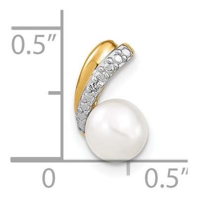 14K Yellow Gold Freshwater Cultured Pearl Round Pendant – view 3