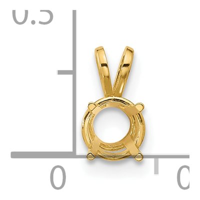 14K Yellow Gold Round Pendant Mounting – view 4