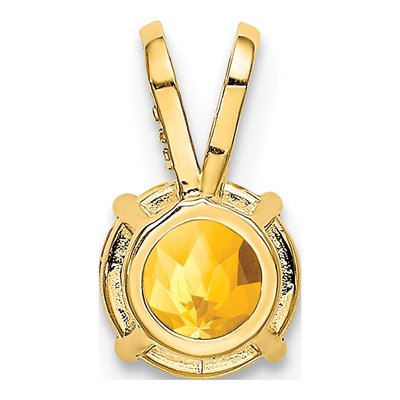 14K Yellow Gold Citrine Round Pendant – view 4