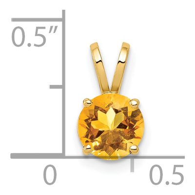 14K Yellow Gold Citrine Round Pendant – view 5