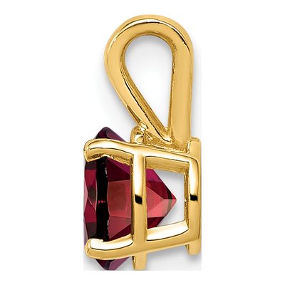 14K Yellow Gold Garnet Round Pendant – view 2