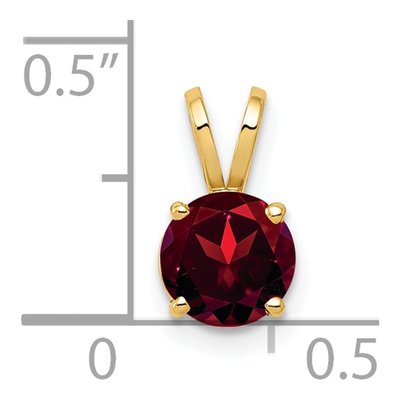 14K Yellow Gold Garnet Round Pendant – view 3