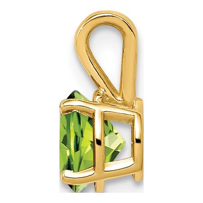 14K Yellow Gold Peridot Round Pendant – view 3