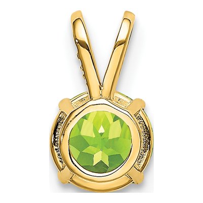14K Yellow Gold Peridot Round Pendant – view 4