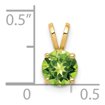 14K Yellow Gold Peridot Round Pendant – view 5