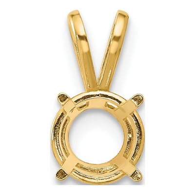 14K Yellow Gold Round Pendant Mounting