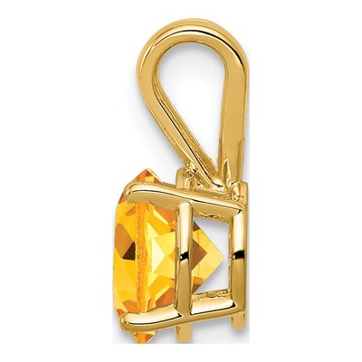 14K Yellow Gold Citrine Round Pendant – view 3