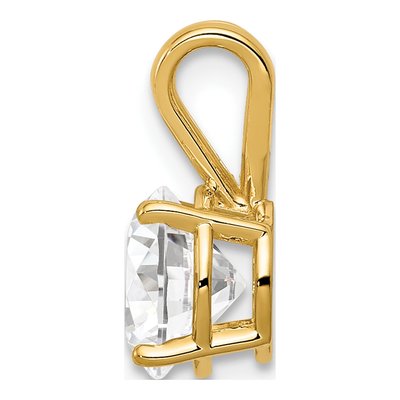 14K Yellow Gold CZ Round Pendant – view 3