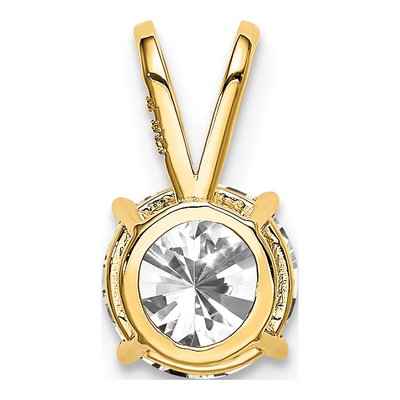 14K Yellow Gold CZ Round Pendant – view 4