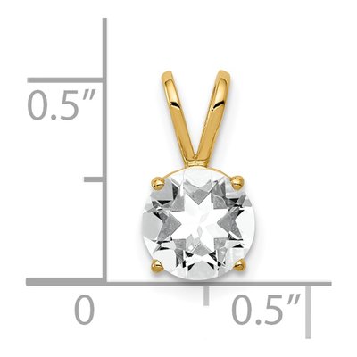 14K Yellow Gold CZ Round Pendant – view 5