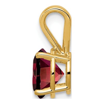 14K Yellow Gold Garnet Round Pendant – view 3