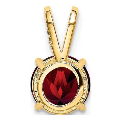 14K Yellow Gold Garnet Round Pendant – view 4