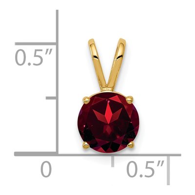 14K Yellow Gold Garnet Round Pendant – view 5