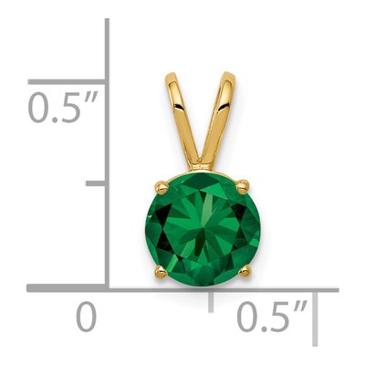 14K Yellow Gold Lab-Created Helenite Round Pendant – view 2