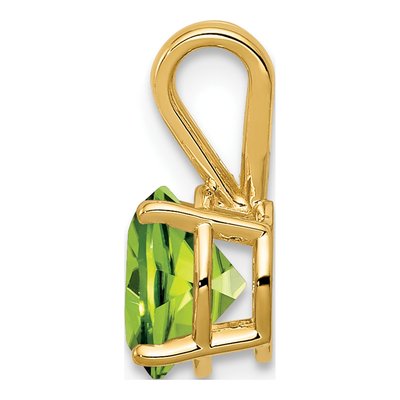 14K Yellow Gold Peridot Round Pendant – view 2