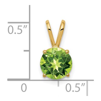 14K Yellow Gold Peridot Round Pendant – view 3