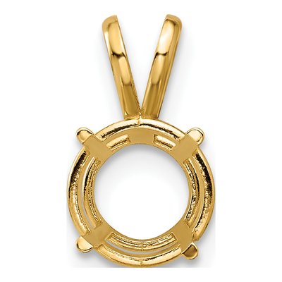 14K Yellow Gold Round Pendant Mounting
