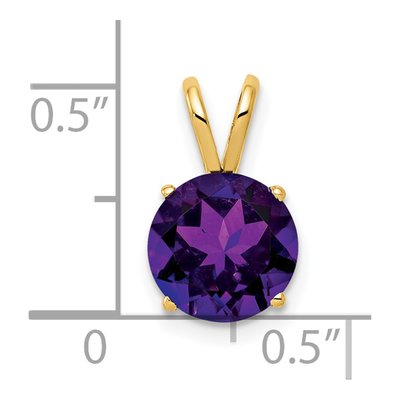 14K Yellow Gold Amethyst Round Pendant – view 5