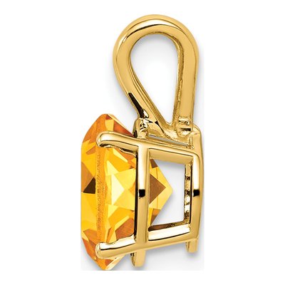 14K Yellow Gold Citrine Round Pendant – view 3