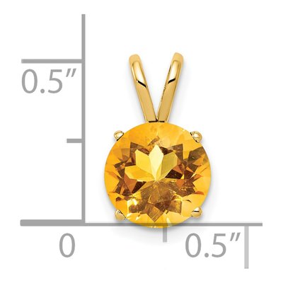 14K Yellow Gold Citrine Round Pendant – view 5