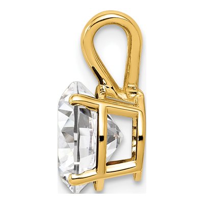 14K Yellow Gold CZ Round Pendant – view 3