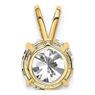 14K Yellow Gold CZ Round Pendant – view 4