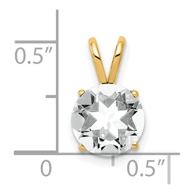 14K Yellow Gold CZ Round Pendant – view 5